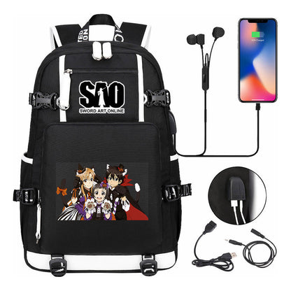 Sword God Domain Usb Youth Student Backpack For Men And Women's Leisure Travel Backpack