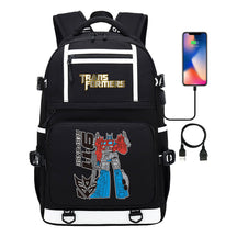 Cartoon Anime Deformation Mecha Print Usb Student Backpack For Men And Women Backpack Leisure Travel Bag