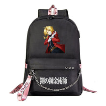 Steel Alchemist Printed Usb Youth Student Backpack For Men And Women's Leisure Travel Backpack