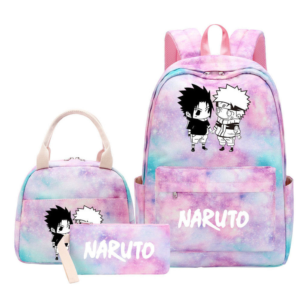 Naruto Teenage Girls School Bag Lunch Bag Three Piece Backpack Set