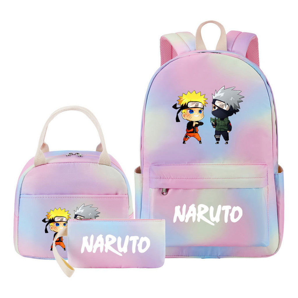 Naruto Girls School Bag Lunch Bag Three Piece Set Backpack Set
