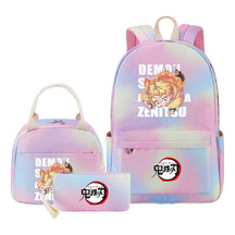 Cartoon Fashion Youth Student Girls School Bag Lunch Bag Three Piece Set Backpack