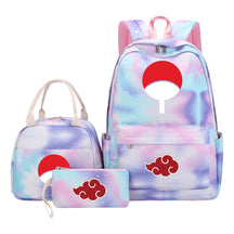 Naruto Teenage Student Girls School Bag Lunch Bag Three Piece Set Backpack Set