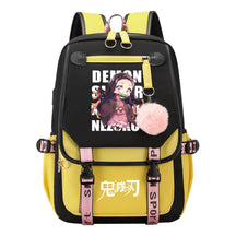 Cartoon Fashion Usb Youth School Bag For Boys And Girls Casual Ribbon Flip Backpack