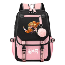 Cartoon Fashion Usb Youth School Bag For Boys And Girls Casual Ribbon Flip Backpack
