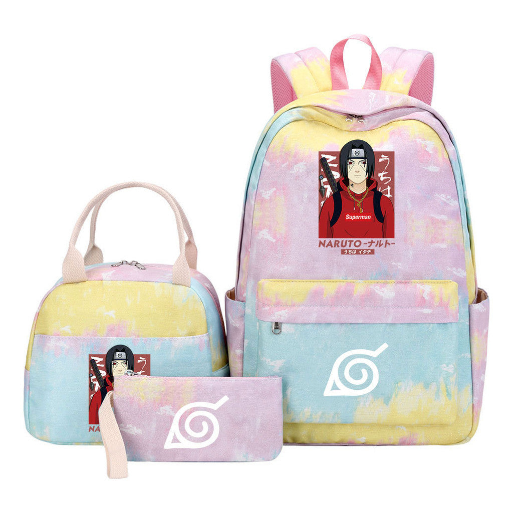 Naruto Teenage Student Girls School Bag Lunch Bag Three Piece Set Backpack Set