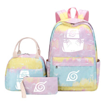 Naruto Teenage Student Girls School Bag Lunch Bag Three Piece Set Backpack Set