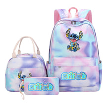 Interstellar Baby Stitch Youth Student Girls School Bag Lunch Bag Three Piece Set Backpack Set