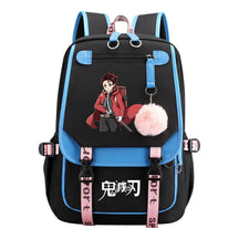 Cartoon Fashion Usb Youth School Bag For Boys And Girls Casual Ribbon Flip Backpack