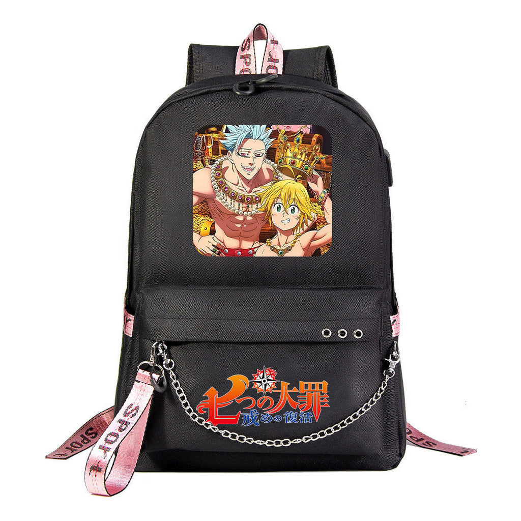 Usb Youth Student Backpack For Boys And Girls Leisure Travel Backpack