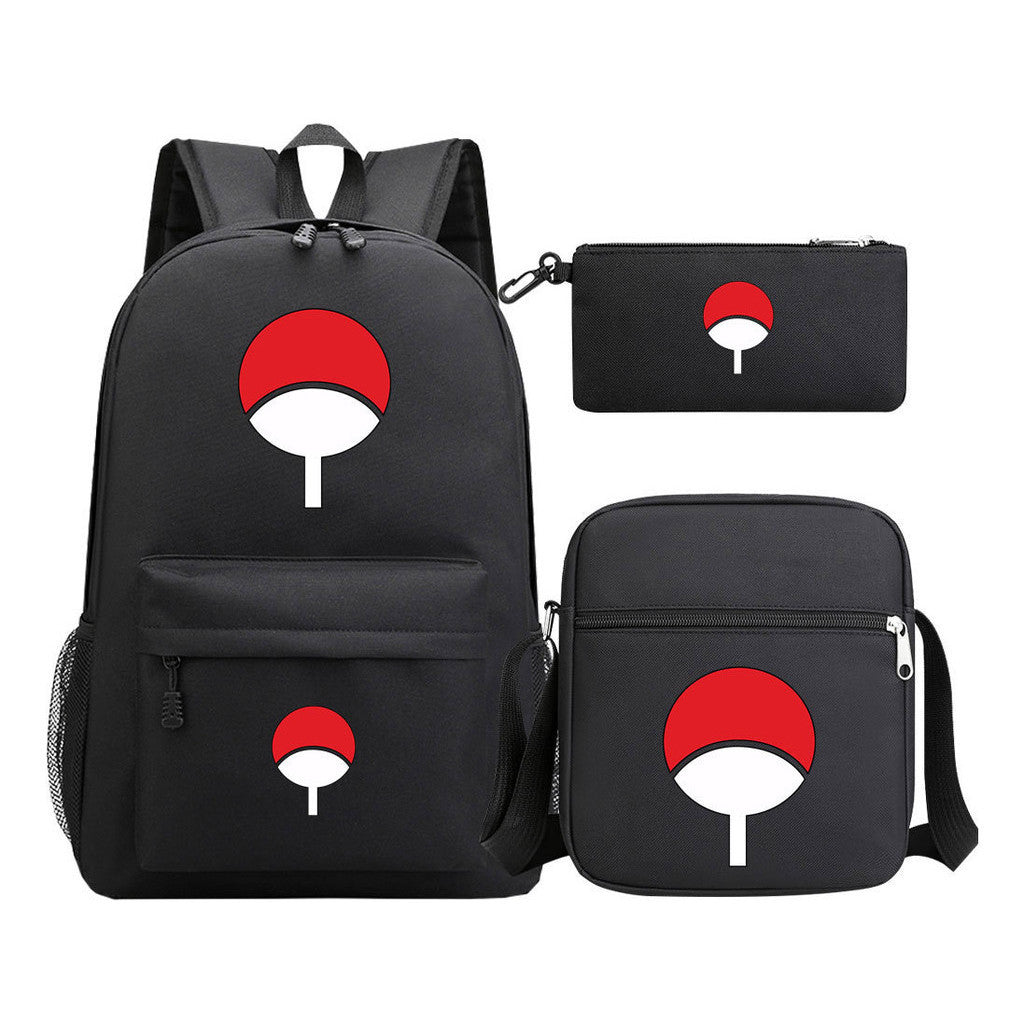 Anime Naruto Starry Sky Youth School Bag Three Piece Set For Men And Women Backpack Set
