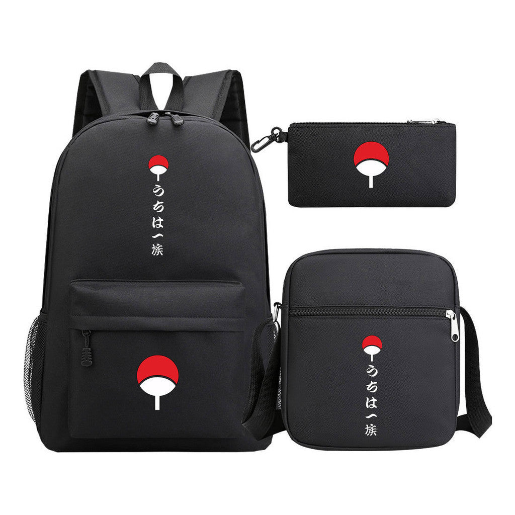 Anime Naruto Starry Sky Youth School Bag Three Piece Set For Men And Women Backpack Set
