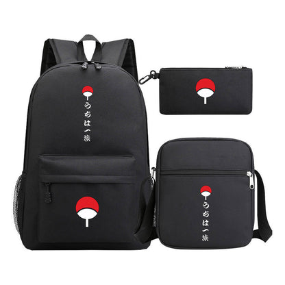 Anime Naruto Starry Sky Youth School Bag Three Piece Set For Men And Women Backpack Set