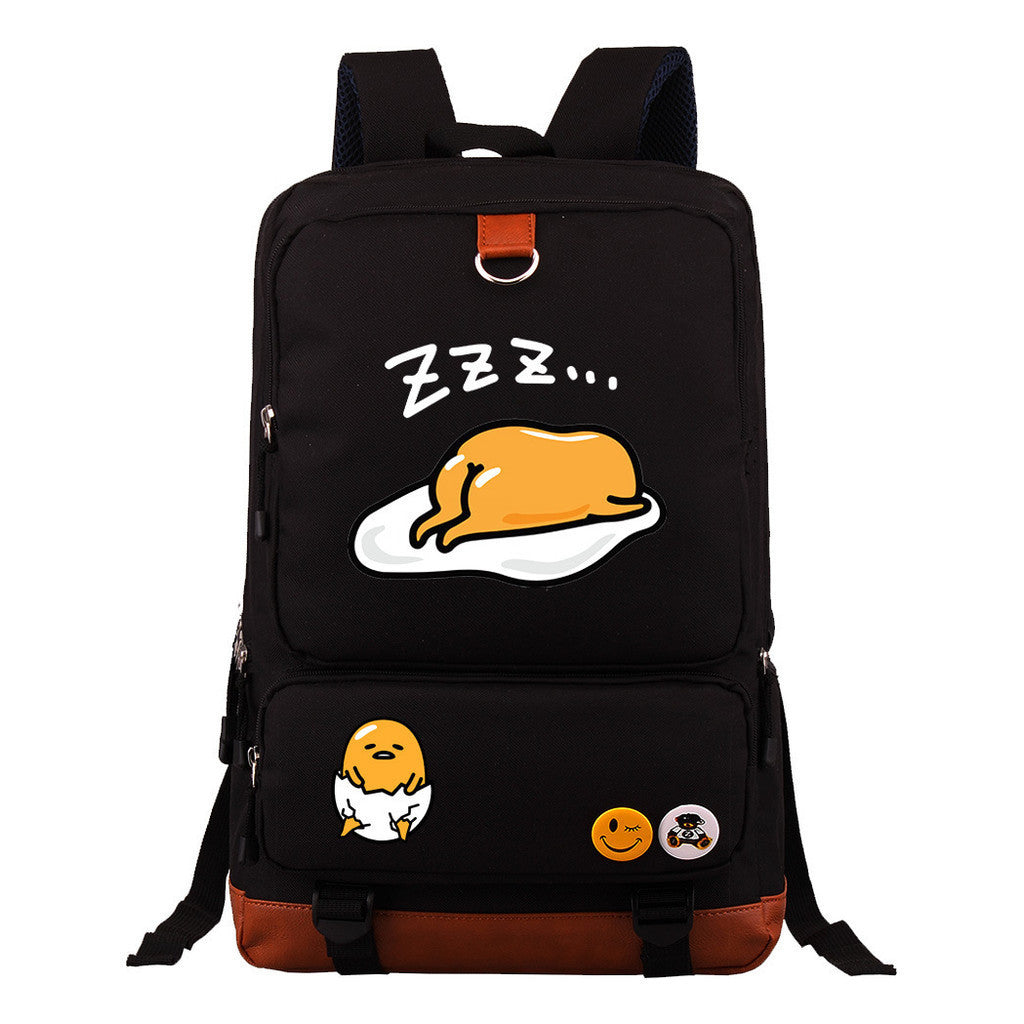 Cartoon Anime Lazy Egg Youth Student Backpack, Large Capacity Travel Bag, Boy's And Girl's Backpack