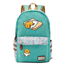 Cartoon Lazy Egg Printed Youth Student School Bag Fragmented Flower Boys And Girls Backpack
