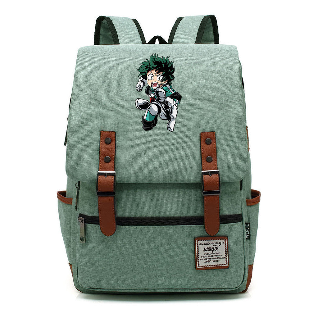 Anime My Heroes Academy Printed Youth Student Backpack Men's And Women's Leisure Belt Buckle Classic Backpack