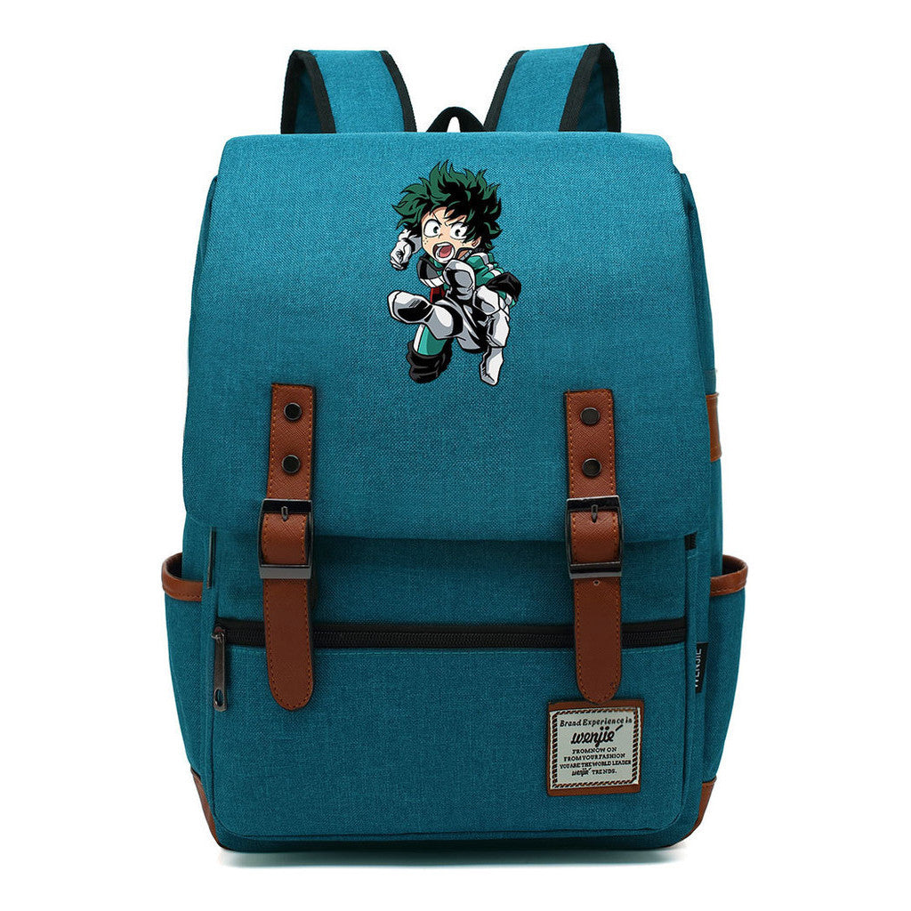 Anime My Heroes Academy Printed Youth Student Backpack Men's And Women's Leisure Belt Buckle Classic Backpack