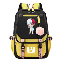 My Heroes Academy Usb Youth Student Backpack For Boys And Girls, Casual Woven Strap Flip Back Backpack