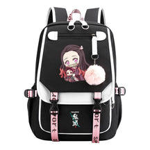 Cartoon Fashion Usb Youth Student Backpack Boy's And Girl's Leisure Ribbon Flip Backpack