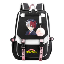 My Heroes Academy Usb Student Backpack, Casual Woven Strap Flip Back Backpack