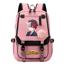 My Heroes Academy Usb Student Backpack, Casual Woven Strap Flip Back Backpack