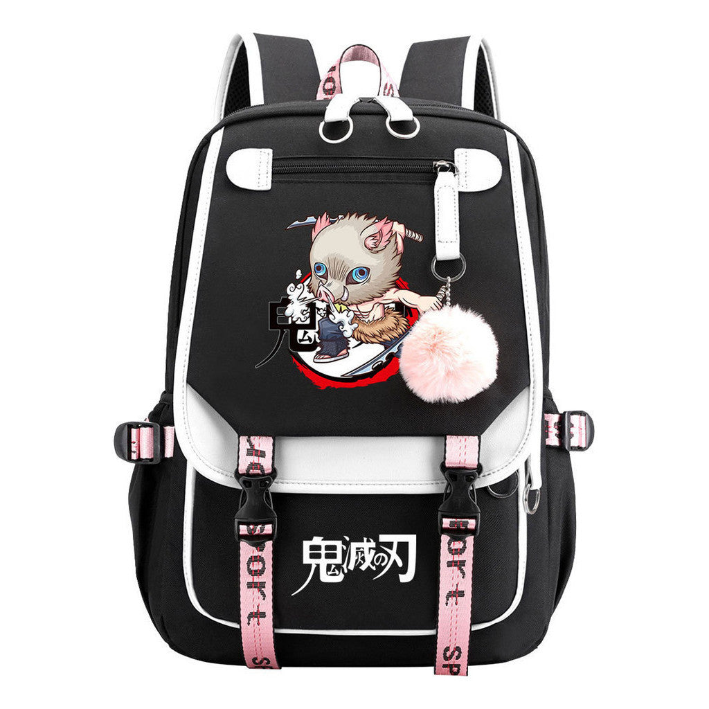 Cartoon Fashion Usb Student Backpack With Casual Woven Strap Flip Back Backpack