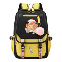 Cartoon Fashion Usb Student Backpack For Boy And Girl, Casual Woven Strap Flip Back Backpack