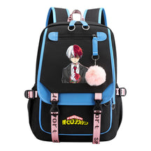 Comics My Heroes Academy Usb Youth Student Backpack Men's And Women's Leisure Ribbon Flip Backpack