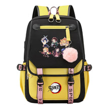 Japanese Cartoon Fashion Usb Student Backpack Casual Woven Flap Backpack
