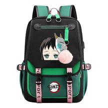Comic Cartoon Fashion Usb Student Backpack Casual Woven Flap Backpack