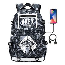 Apex Hero Print Usb Youth School Bag Backpack Leisure Travel Backpack