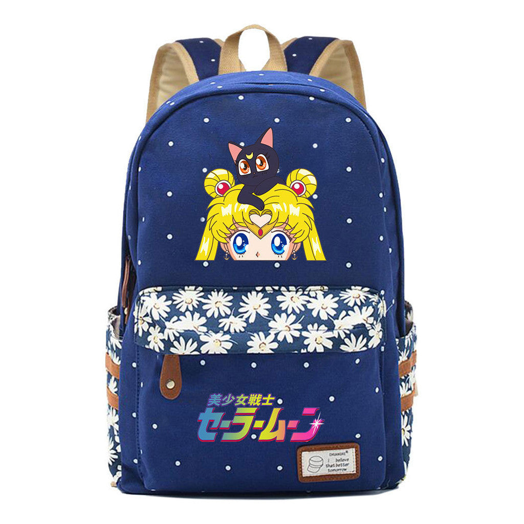 Beautiful Girl Warrior Student Backpack, Floral Casual Backpack