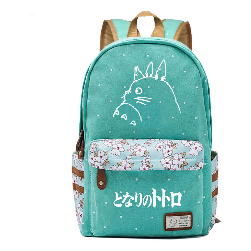 Printed Youth Student School Bag Fragmented Flower Leisure Backpack