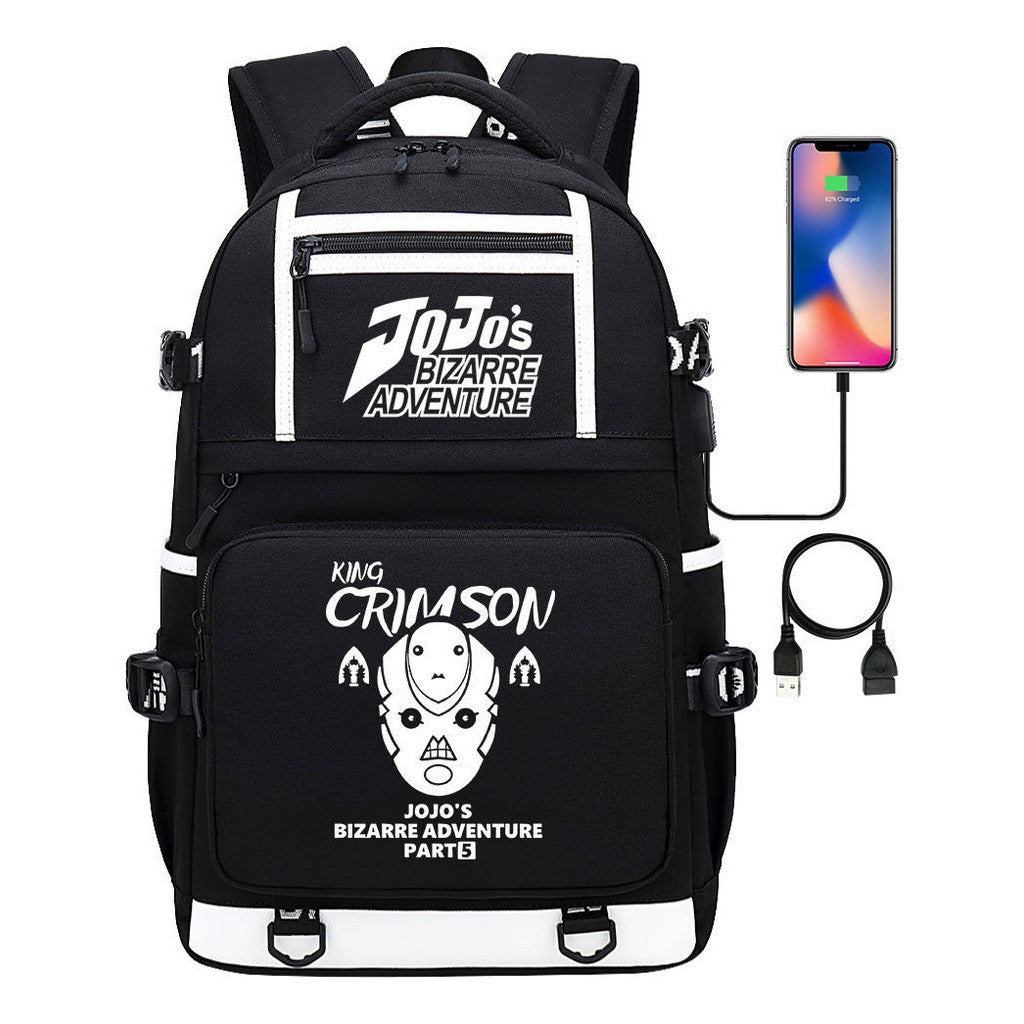 Comic Joe's Wonderful Adventure Print Usb Youth Student Backpack For Men And Women's Leisure Travel Backpack