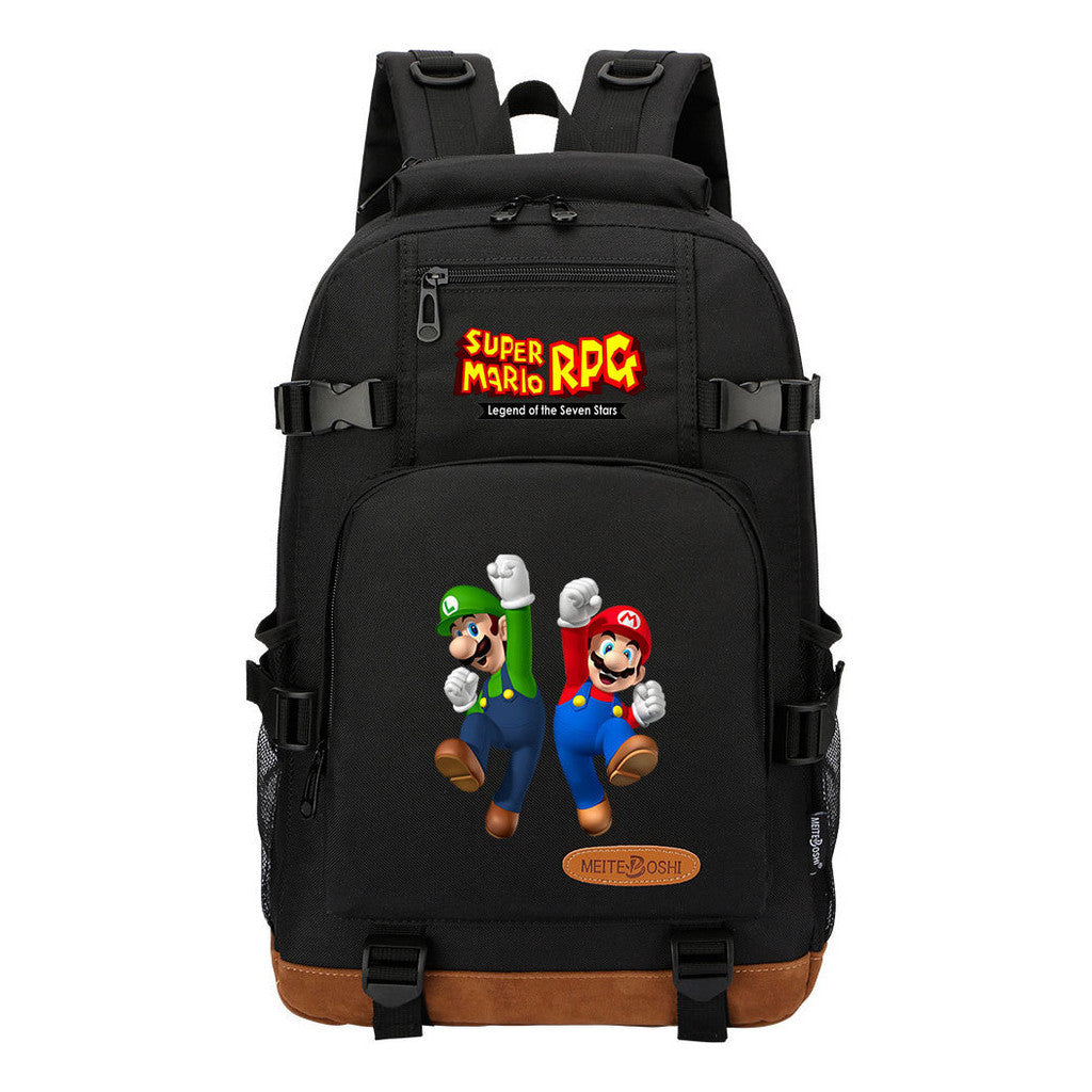 Super Mario Printed Youth Backpack For Leisure Travel Backpack