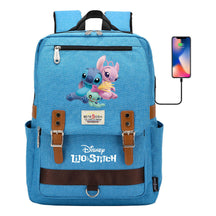 Anime Star Baby Stitch Printed Youth Student School Bag Casual Magnetic Buckle Backpack