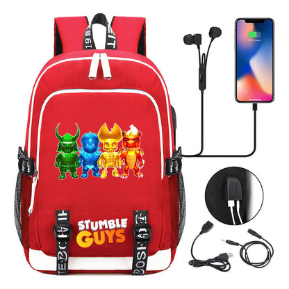 Printed Youth Student Backpack Usb Casual Backpack