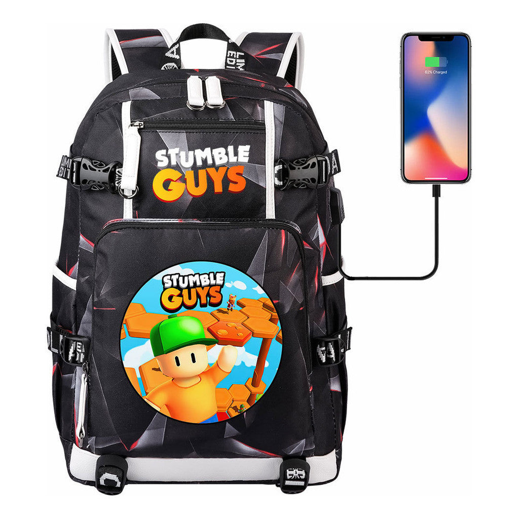 Usb Printed Student Backpack For Men And Women's Leisure Travel Backpack