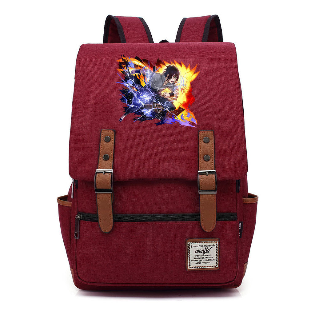 Naruto Printed Student Backpack For Men And Women, Casual Belt Buckle, Classic Backpack