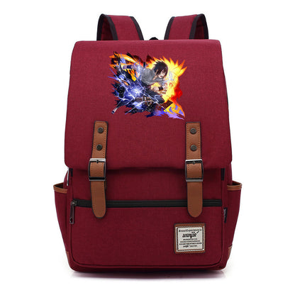 Naruto Printed Student Backpack For Men And Women, Casual Belt Buckle, Classic Backpack