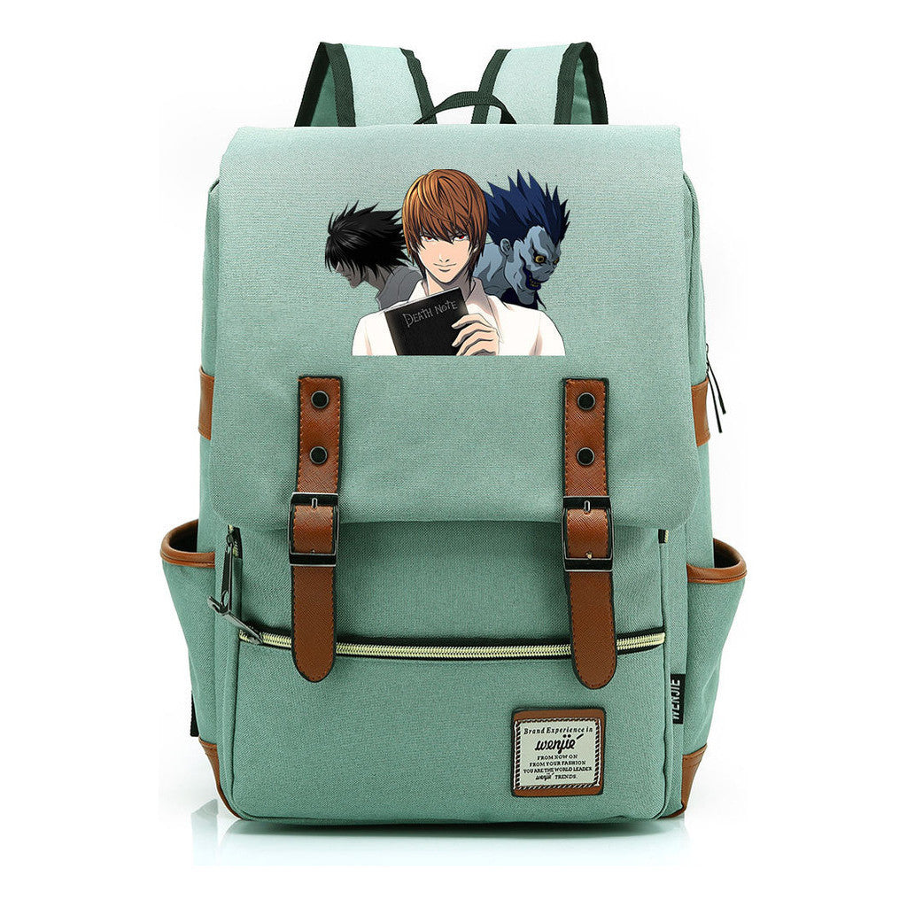 Manga Death Note Youth Student School Bag Men's And Women's Leisure Belt Buckle Backpack