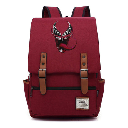 Printed Youth Student School Bag Casual Belt Buckle Classic Backpack