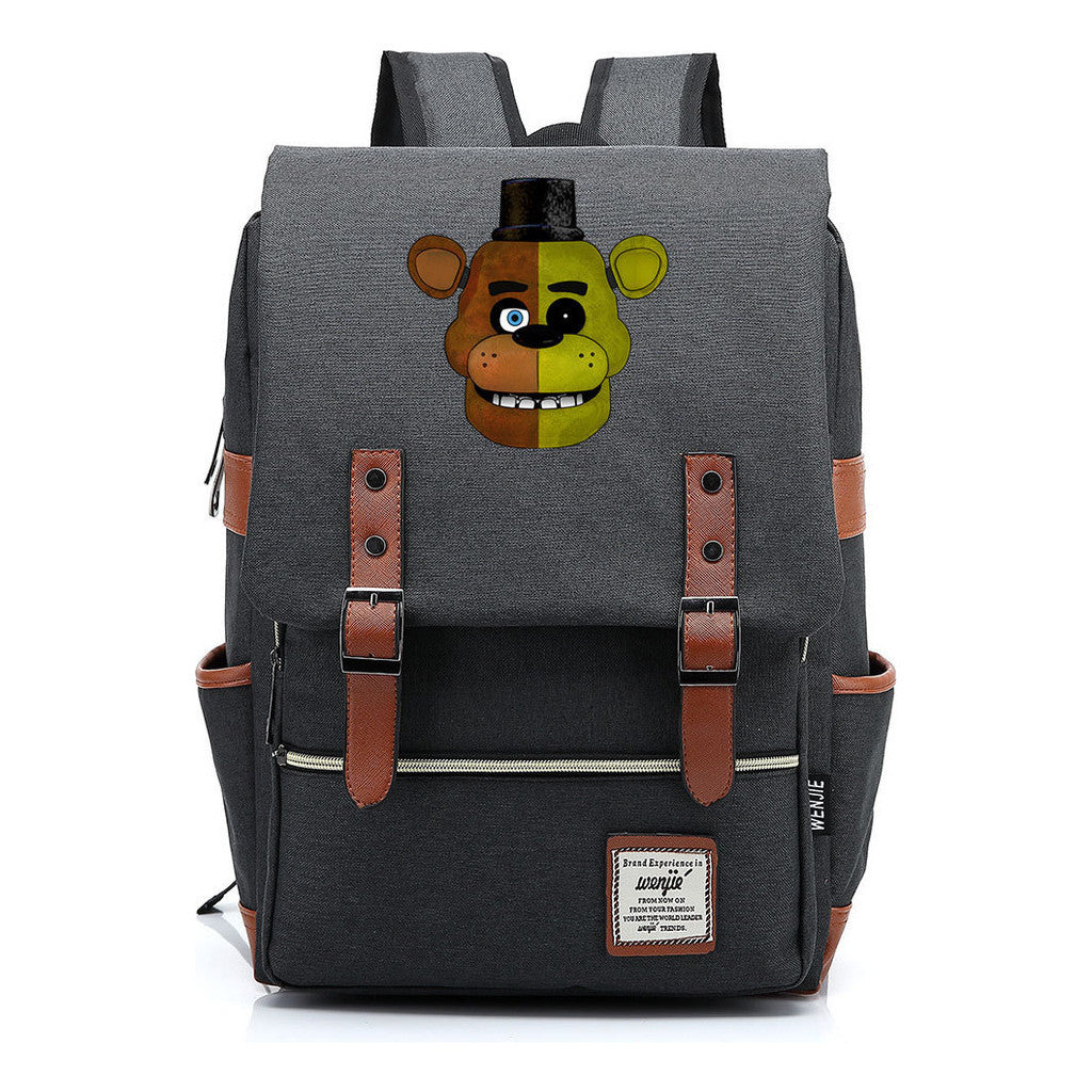 Toy Bear Game Printed Youth Student Backpack For Men And Women, Casual Belt Buckle, Classic Backpack
