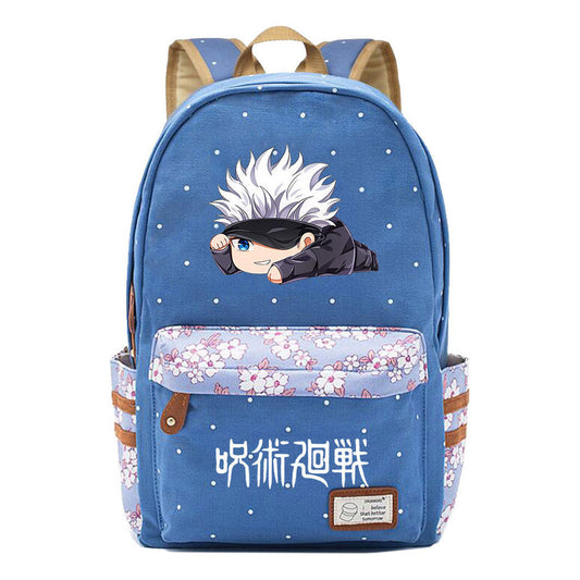 Cartoon Spell Battle Youth Girls Student School Bag Men's And Women's Leisure Canvas Backpack