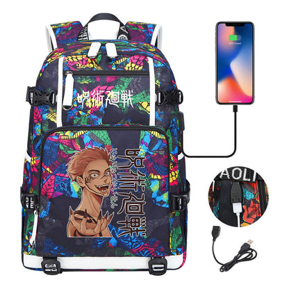 Printed Usb Youth Student Backpack For Men And Women's Leisure Large Capacity Travel Backpack