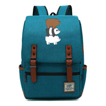 Cartoon Cute Three Bears Printed Youth School Bag For Men And Women Leisure Belt Buckle Classic Backpack