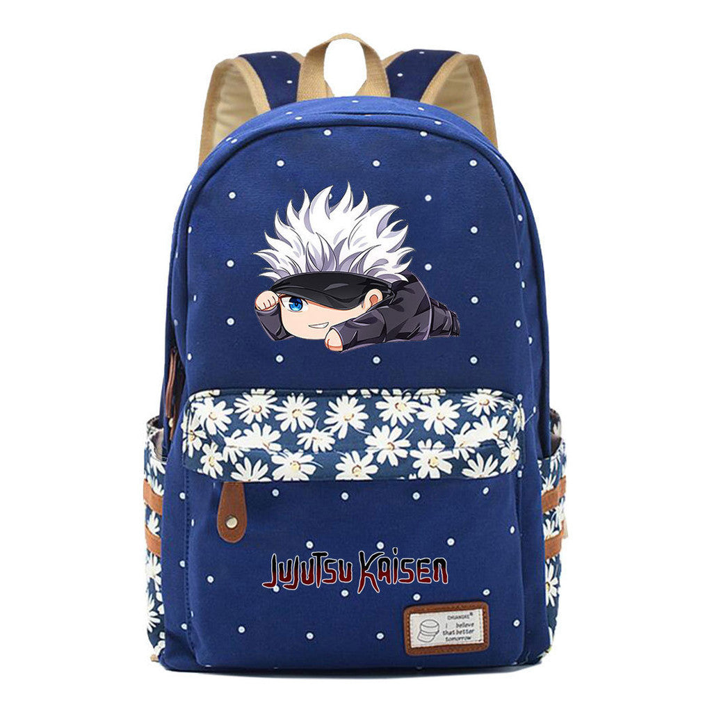 Cartoon Teenage Girl Student Backpack Casual Canvas Backpack