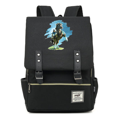 Game Zelda Printed Youth Student Backpack For Men And Women, Casual Belt Buckle, Classic Backpack
