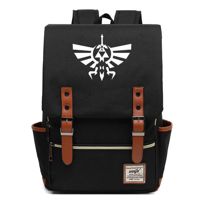 Game Zelda Printed Youth Student Backpack For Men And Women, Casual Belt Buckle, Classic Backpack