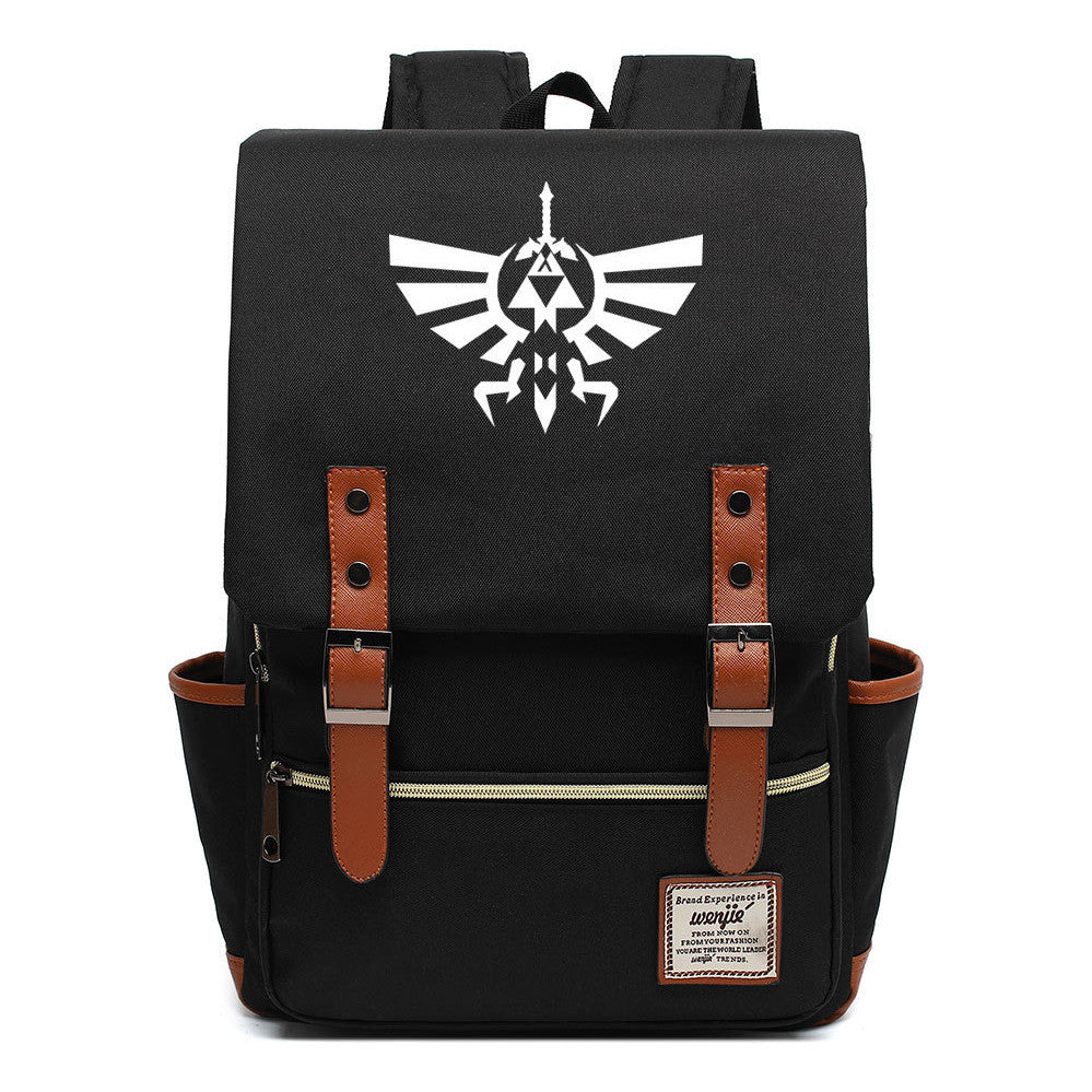 Game Zelda Printed Youth Student Backpack For Men And Women, Casual Belt Buckle, Classic Backpack